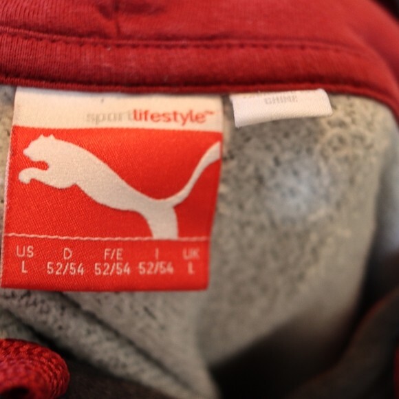 Puma Gray Graphic Logo Hoodie Sweatshirt  Athletic Athlesiure LG - Picture 12 of 12